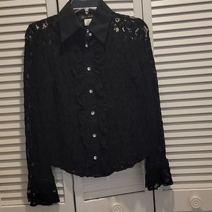 INC International Black Lace Size Petite